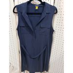 Eddie Bauer  Womens Navy Sleeveless Sport Collared Shirt Dress with Belt Size M Photo 2