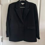 Good American Luxe Suiting Boyfriend Blazer Jacket Women's Size 1/2 Black NWOT Photo 0
