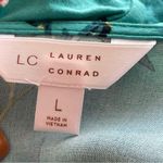 LC Lauren Conrad LAUREN CONRAD | Green Floral Blouse Sz L Photo 42