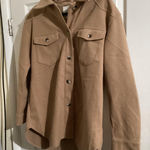 Joie  Shirt Jacket Womens Medium Camel Shacket Overshirt Button Front Pockets Photo 0