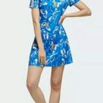 Adidas NWT X FARM RIO Floral PRINT DRESS Blue Photo 2