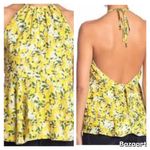 Parker  lemon halter ruffle top with open back size medium Photo 1