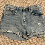 PacSun  High Rise Jean Mom Shorts Light blue Wash Lightly Distressed- Size 28 Photo 0