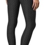 prAna Misty Leggings Charcoal Gray and Black Jacquard Knit Ruched Tight Large Photo 1