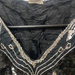 Vintage Butterfly Sequin 100% Silk Top Black Size M Photo 3