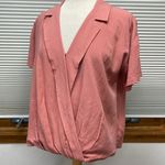 Heyson NWT Dusty Rose Linen Blend Faux Wrap Top Size Small Pink Photo 7