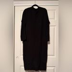 Frank & Eileen  $298 Isabelle Triple Fleece Black Midi Sweater Dress Fall Photo 2