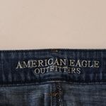 American Eagle Outfitters Blue Jean Shorts with Pink Floral Embroidery Size 8 Photo 3