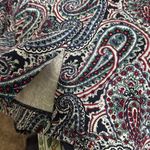 Talbots  woman dress size 12 paisley print dark blue red white zipper back Photo 7