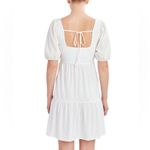 BCBG Paris Women's Knit Eyelet Sleeve Dress White Size L Photo 1