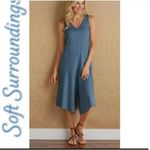 Soft Surroundings  Romper Denim Blue Chambray Culottes Jumpsuit Women Size Medium Photo 2
