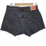 Levi's Levi’s 501 Original Fit High Rise Shorts Women Size 30 Black Cutoff Denim Button Photo 5