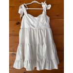 Lulus NWT  Tier-ly Delightful White Tie-Strap Tiered Bustier Mini Dress Short XL Photo 1