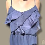 American Eagle  Outfitters Navy Blue Ruffle Spaghetti Strap Chiffon Dress M Photo 1