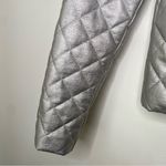 J. Society Quilted Silver Bomber Moto Jacket size S Photo 7