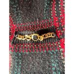 Laura Scott VINTAGE  Plaid And Gold Homiday Festive Sweater Faux Pockets Size L Photo 7