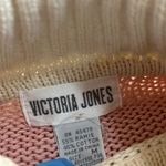 Vintage 80s Victoria Jones Pastel Pink Southwestern Beaded Ramie Cotton Sweater Size M Photo 7