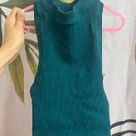 Free People Movement   Ribbed Tank Top M/L Green High Neck Mock Neck Misprint Photo 0