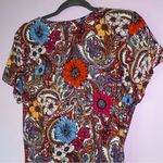 Talbots  Size LP Cotton T Shirt Sun Dress Red Floral Short Sleeve Photo 6