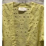 Anthropologie WOMENS ONE SIZE Maeve Cropped Navy Eyelet Boho Kimono yellow Photo 7