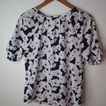 Larry Levine  14 Black Purple Flowers Top Plus Photo 1