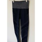 Athleta  Twilight Tight Navy Silver Leggings High Rise Stretchy Reflective Trim S Photo 5