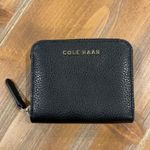 Cole Haan Small Black Leather Zip Around Wallet Classic Compact Card Holder Photo 0