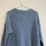 American Eagle AEO Jegging Fit Henley Pullover Sweater Solid Blue Nubby Textured Photo 12