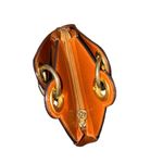 Fendi Womens handbag Tan Vintage Janus Textured Leather Rare Photo 4