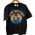 NWT I Do My Own Stunts Injury Shirt Funny Mens L Retro Gag Gift Black Size L Photo 0