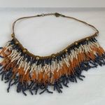 Multicolor Fringe Bead Fashion Necklace Blue Photo 1