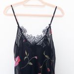 Y2K Private Luxuries Womens Cami Top Size S Floral Lace Lingerie Dark Coquette Black Photo 1