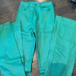 Edikted  Green Leather Flare Pants Photo 0