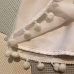 Bebe Pom Ruffle Drop Waist White Blouse Chiffon Top V-Neck Sheer Work Career Photo 9