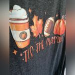 Festive Fall "tis the season" Gray Shortsleeve Shirt Womens Size XL Photo 3