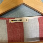 Marine layer  Womens Frances Wrap Mini Dress Red White Stripe‎ Size Small Linen Photo 3