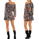 Free People Seven Wonders mini dress in black combo size S open back Photo 1