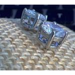 Swavorski Silver Tone Stud Earrings Clear Swarovski Crystal Pierced .25" Across NEW Photo 2