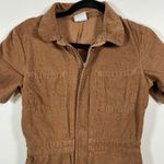 BDG Urban Outfitters Brown Corduroy Short Sleeve Jumpsuit Utility Workwear Sz S Photo 1