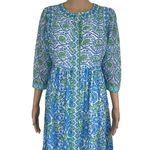Gretchen Scott  Designs Blue and Green Long Sleeve Dress Photo 1