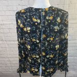 American Eagle Blouse Boho Choker Style Black Floral Print-XS Photo 2