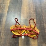 For Love & Lemons Intimates Lace Underwire Bra Size S Burgundy Gold Red Photo 4