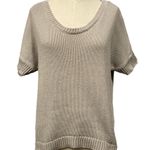 Gap Grey Short Sleeve Boxy Cable Knit Sweater Photo 1