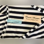 NWT Boutique Loila Navy Striped Stretch Dress M Size M Photo 4