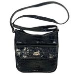 Nine West Black Patent Leather Crocodile Bag Photo 0