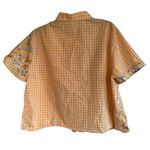 JOYSPUN Woven Pajama Set Women XL Capri Bottom Pockets Short Sleeve Top Floral Orange Photo 3