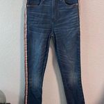 Abercrombie & Fitch A&F Simone High Rise Jean Raw Hem Colored Stripe Photo 0