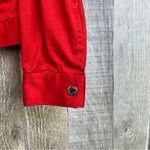 Jones New York  Signature Size Small Red Snap Front Long Sleeve Jacket Photo 3