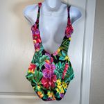Longitude  Floral Tropical Islander Low Back V-Neck Swimsuit Size 10T EUC #5948 Photo 1