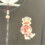 Paul Frank  Size Large Footed 1 Piece Union Suit Zip Monkey Pajama Black Red Photo 1